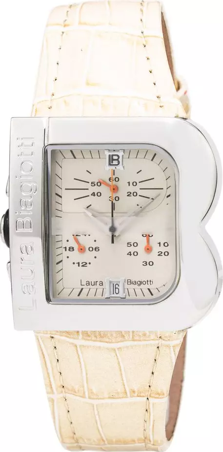 Beige Leather Dress Watch