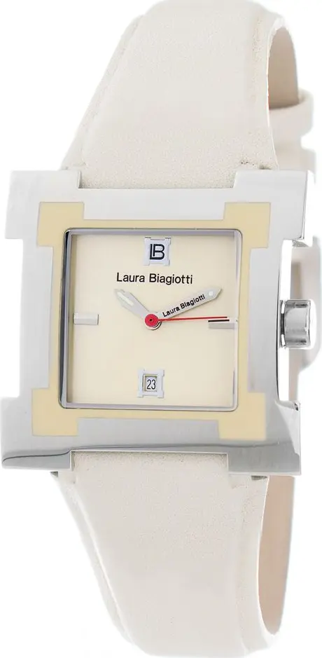 Beige Leather Dress Watch
