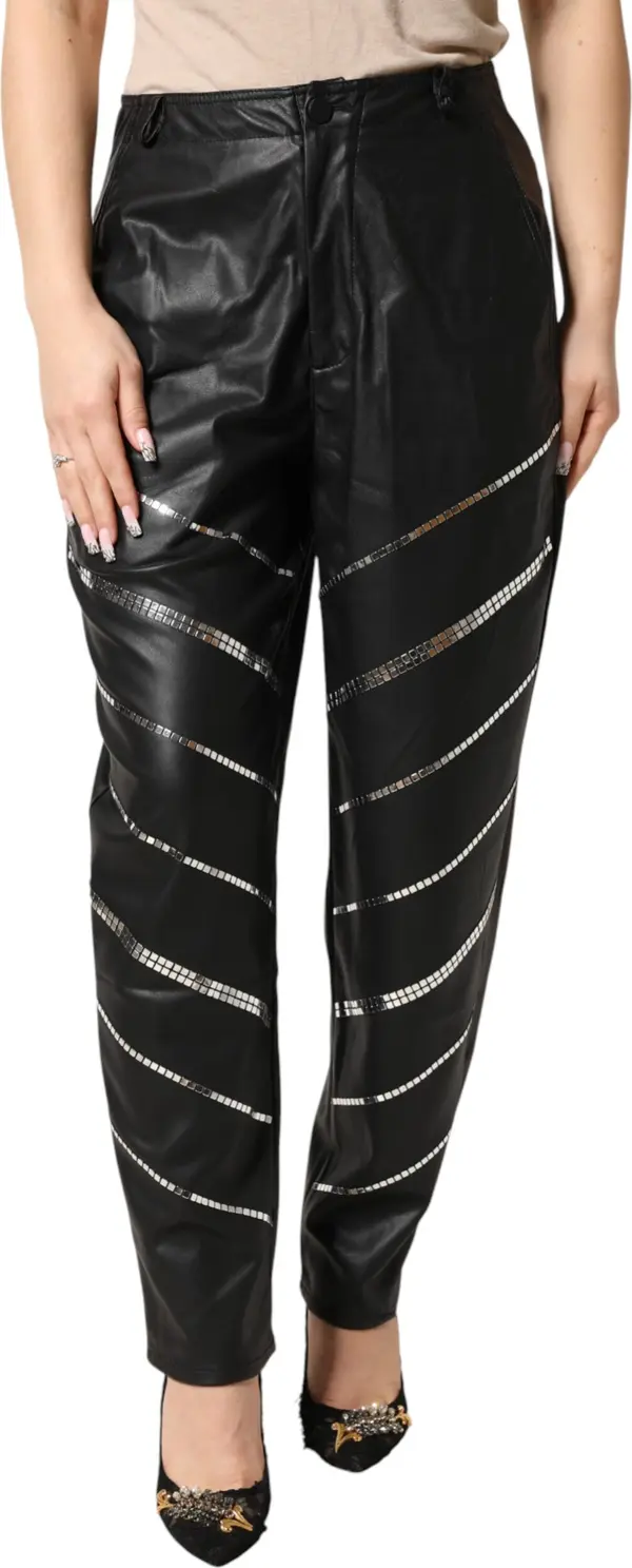 Black Embellished Tapered  Pants