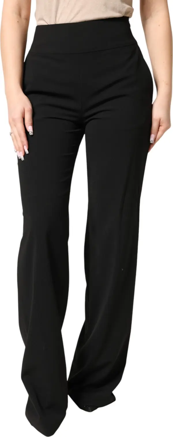Black High Waist Straight Trouser Formal Pants