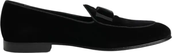 Black Velvet Slip On Loafers Formal Men Shoes