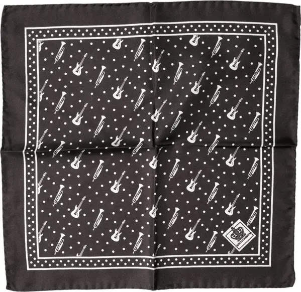 Black Guitar Trumpet Men Handkerchief Scarf