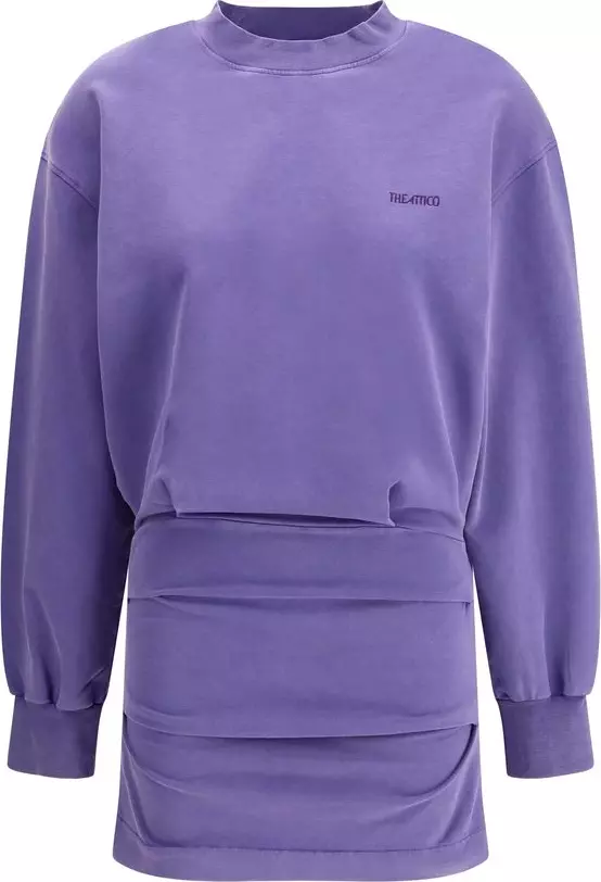 Purple Cotton Casual Dress