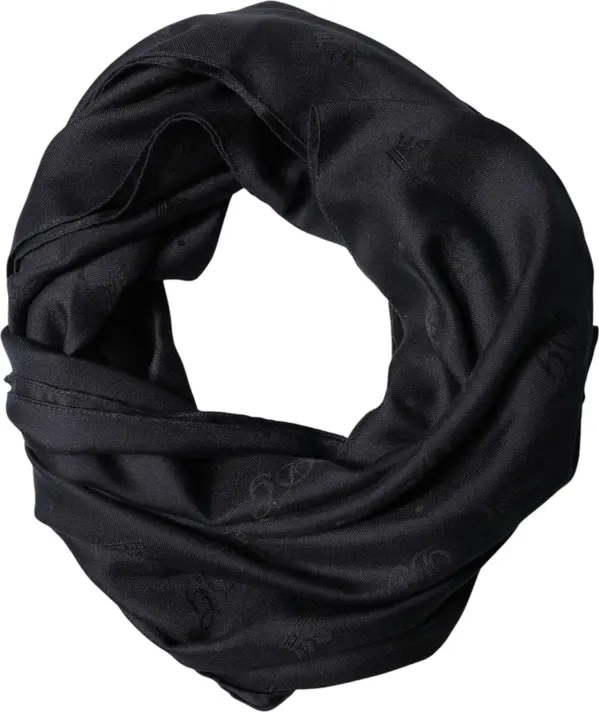 Black Lace Stole Silk NeckWrap Shawl Scarf