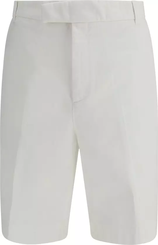 White Polyester Bermuda Shorts