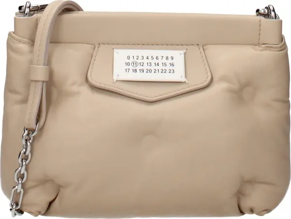 Beige Leather Crossbody Bag