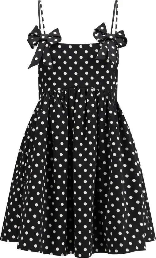 Black Recycled Polyester Casual Dress