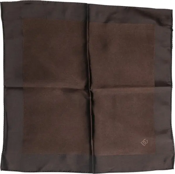 Brown Logo Silk Square Handkerchief Scarf