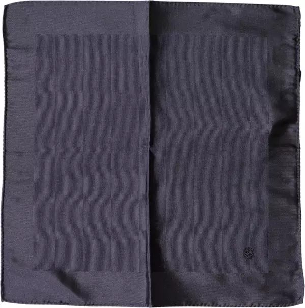 Blue Logo Silk Men Square Handkerchief Scarf