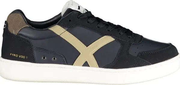 Blue Polyurethane Men Sneaker