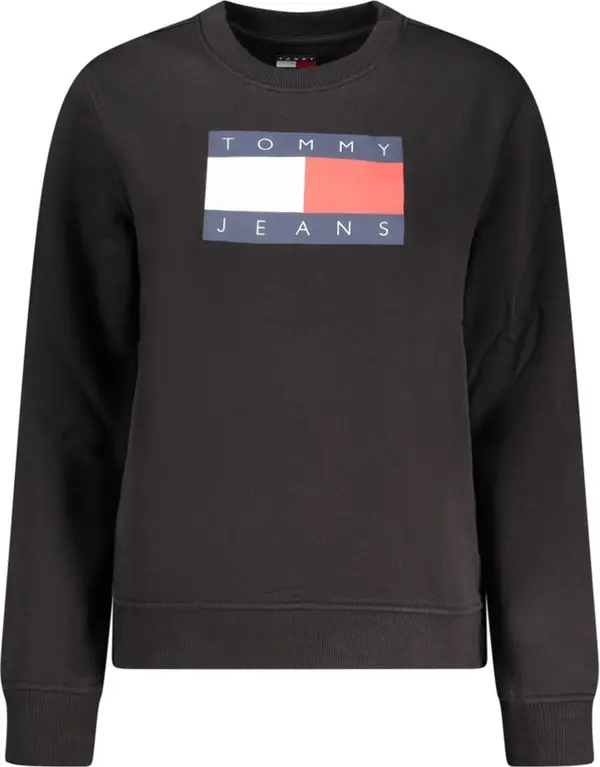 Black Cotton Women Sweatshirt