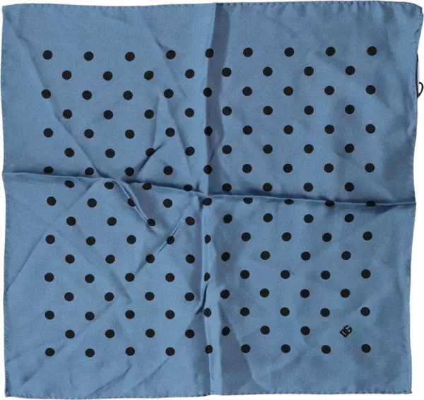 Blue Polka Dot Square Handkerchief Scarf