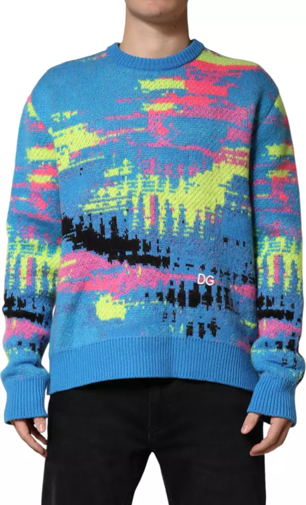 Multicolor Men Crew Neck Pullover Sweater