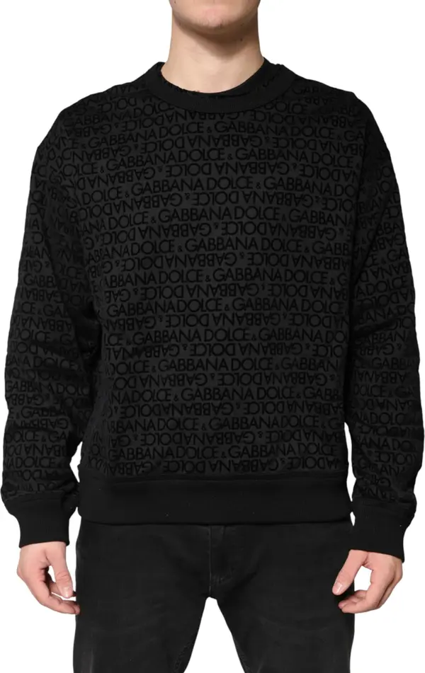 Black Monogram Crew Neck Sweatshirt Sweater