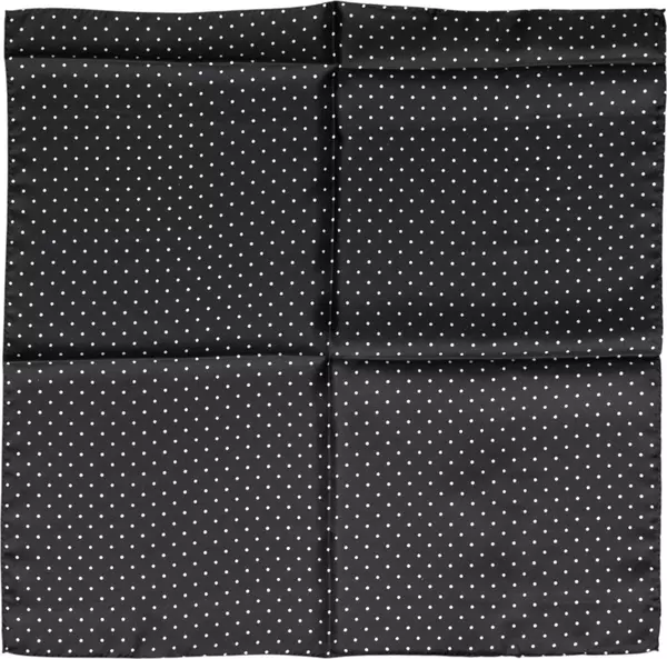 Black Polka Dot Silk Square Foulard Scarf
