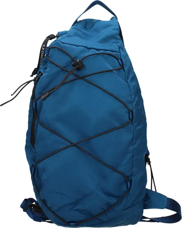 Blue Fabric Crossbody Bag