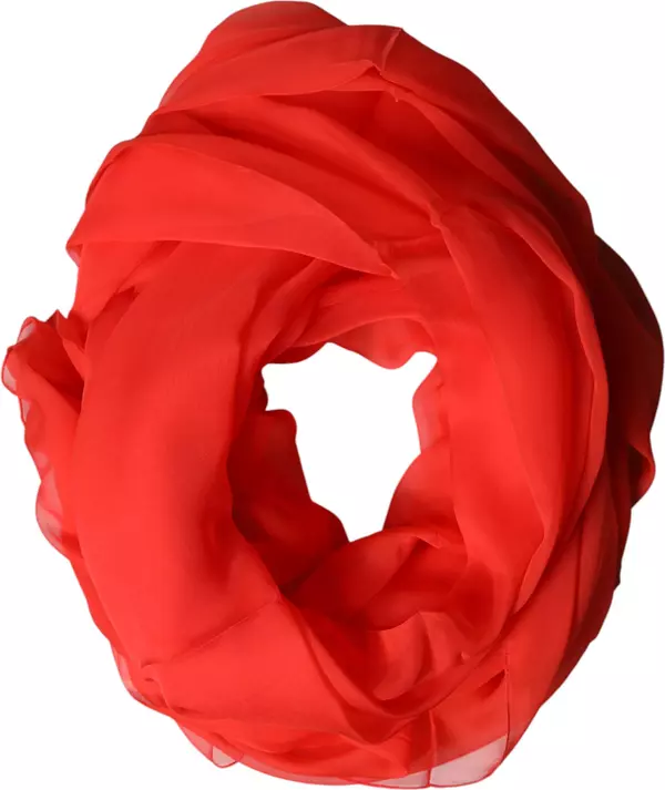 Red Stole Silk Neck Wrap Shawl Scarf