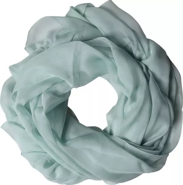Light Teal Silk Stole Neck Wrap Shawl  Scarf
