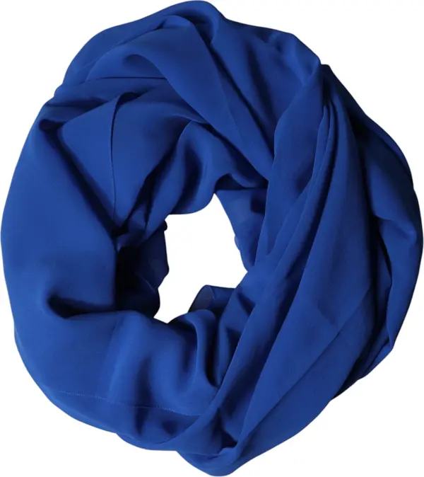 Blue Silk Stole Neck Wrap Shawl Men  Scarf
