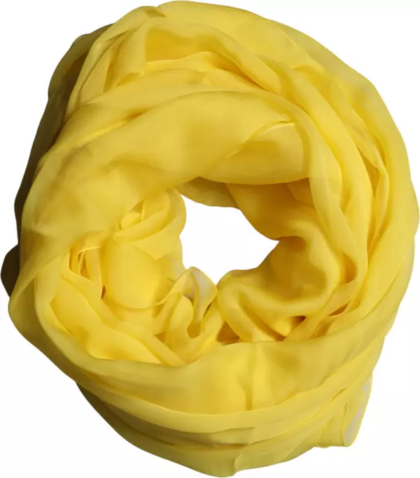 Yellow Silk Stole Neck Wrap Shawl Men 200cm x 130cm Scarf
