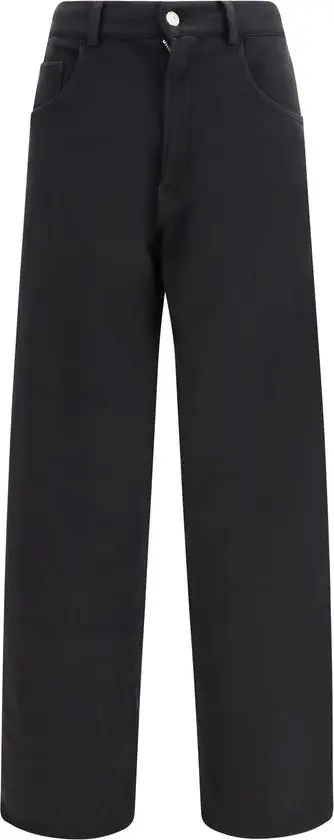 Black Cotton Casual Pants