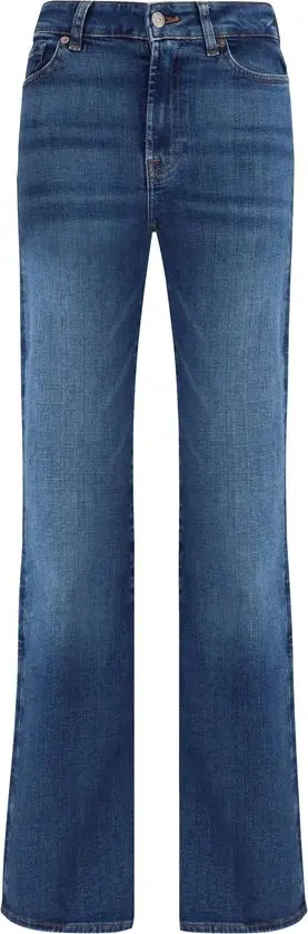 Blue Cotton Bootcut Jeans