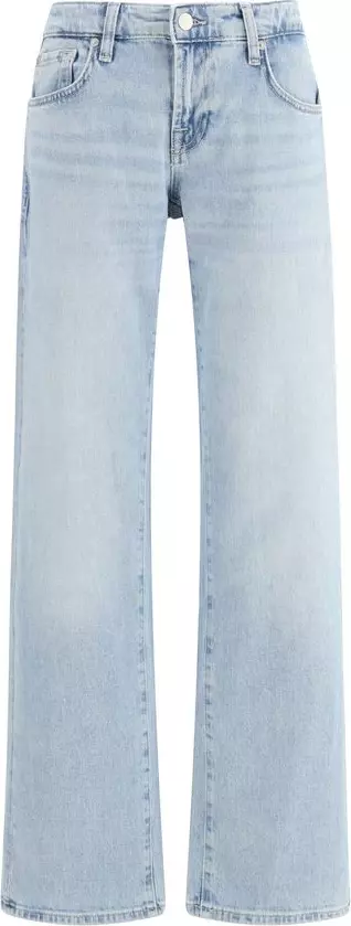 Blue Cotton Straight-Leg Jeans