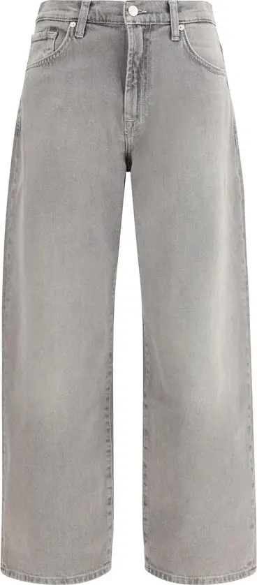 Gray Cotton Relaxed Fit Jeans