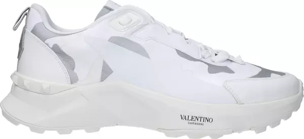 White Fabric Athletic Sneakers