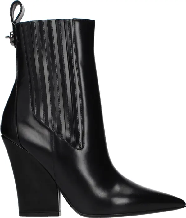 Black Leather Ankle Boots