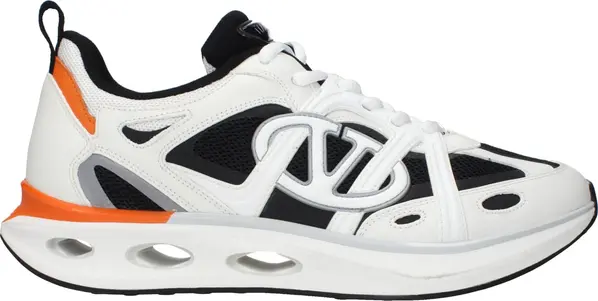 White Fabric Athletic Sneakers