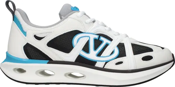 White Fabric Athletic Sneakers