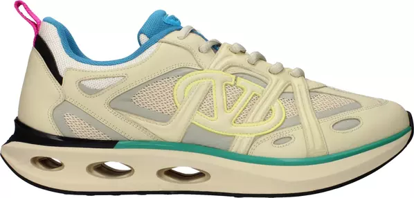 Beige Fabric Athletic Sneakers