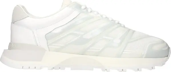 White Fabric Athletic Sneakers