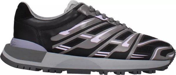 Black Fabric Athletic Sneakers