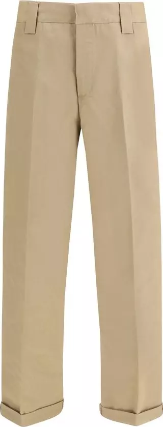 Beige Cotton Chino Pants