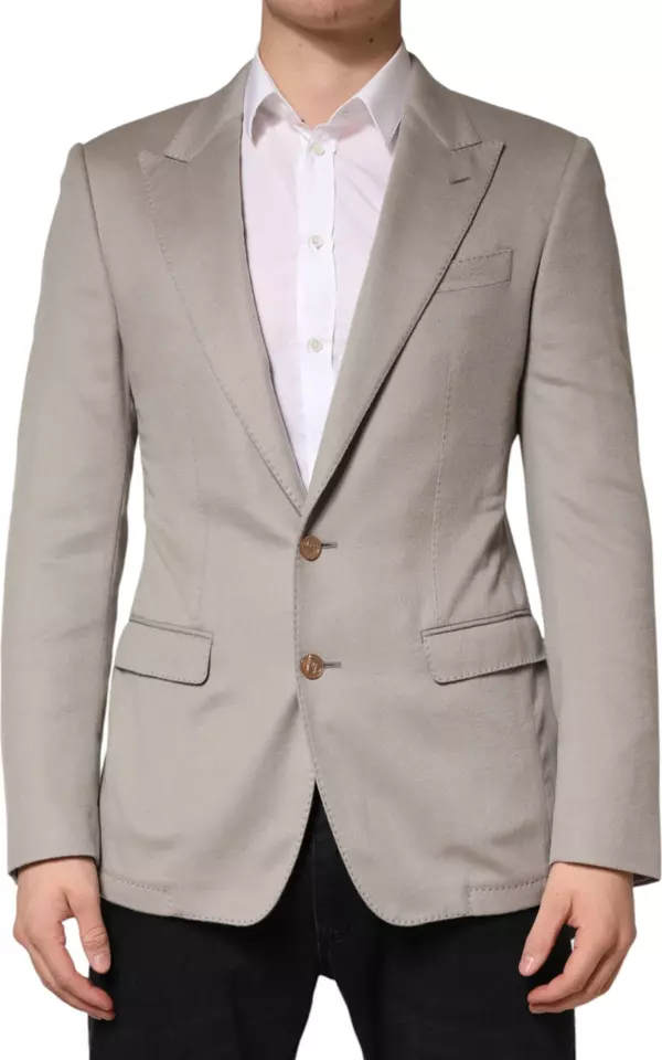 Gray Cashmere Single Breasted Jacket Blazer