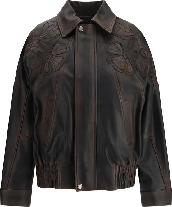 Brown Viscose Bomber