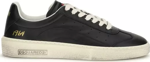 Black Calf Leather Bos Taurus Low Top Sneakers