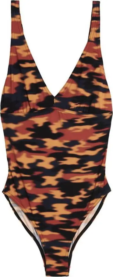 Multicolor Polyester One-Piece Swimsuit