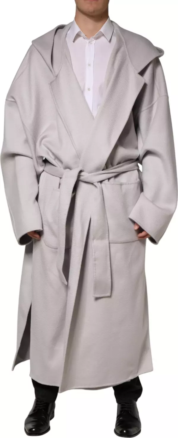 Off White Belted Long Trench Coat Men Jacket