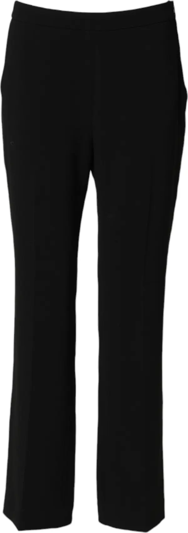 Black High Waist Zip Straight Chino Trouser Pants