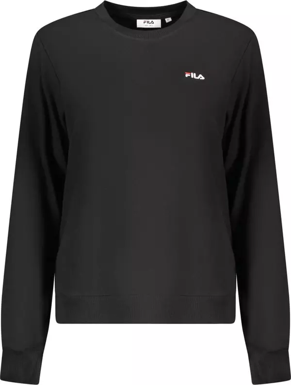 Black Cotton Women Sweatshirt