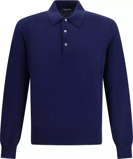 Blue Cotton Polo Shirt
