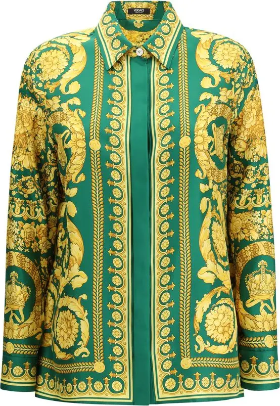 Bicolor Silk Pattern Shirt