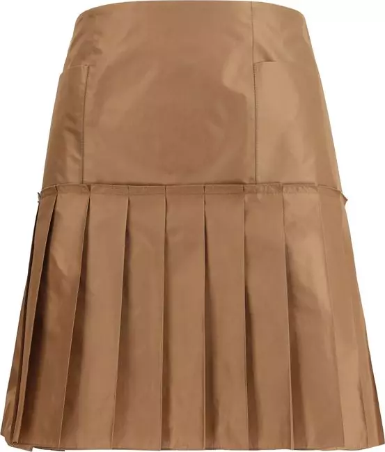 Brown Silk Mini Skirt