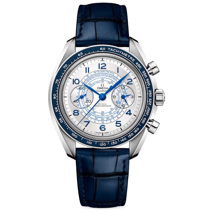 Omega Speedmaster Chronoscope on Blue Leather Strap