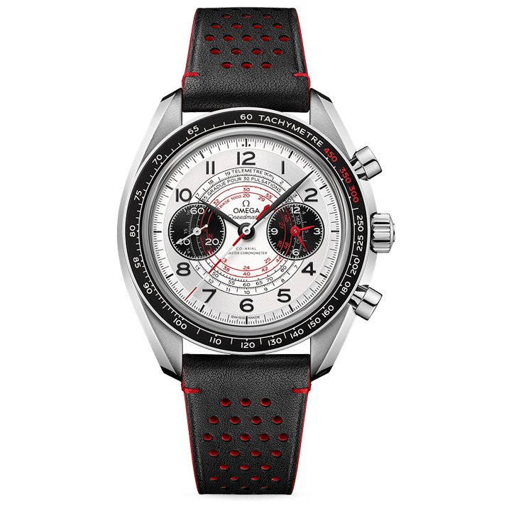 Omega Speedmaster Chronoscope on Perforated Black Leather Strap