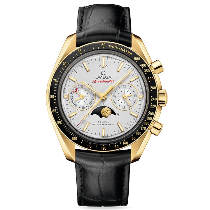 Omega Moonphase Co Axial Master Chronometer Yellow Gold on Leather Strap