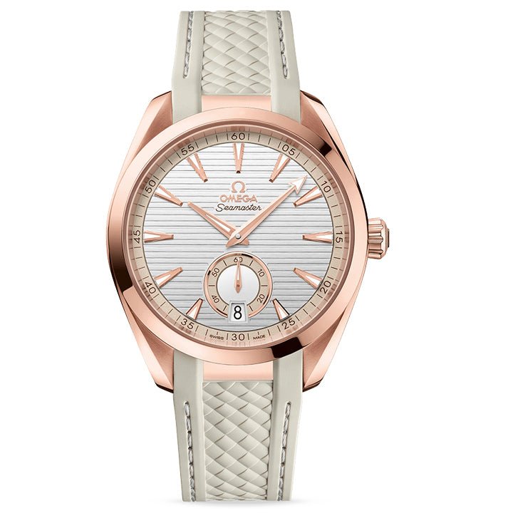 Omega Seamaster Aqua Terra 150M Small Seconds 41mm Sedna™ Gold on Rubber Strap